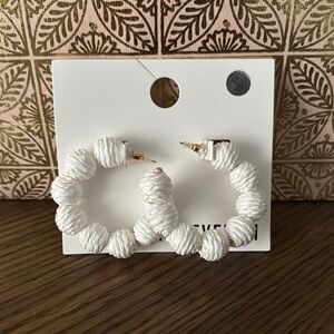 NWT Forever 21 Elegant White Hoop Earrings